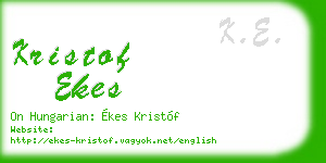 kristof ekes business card
