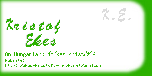 kristof ekes business card